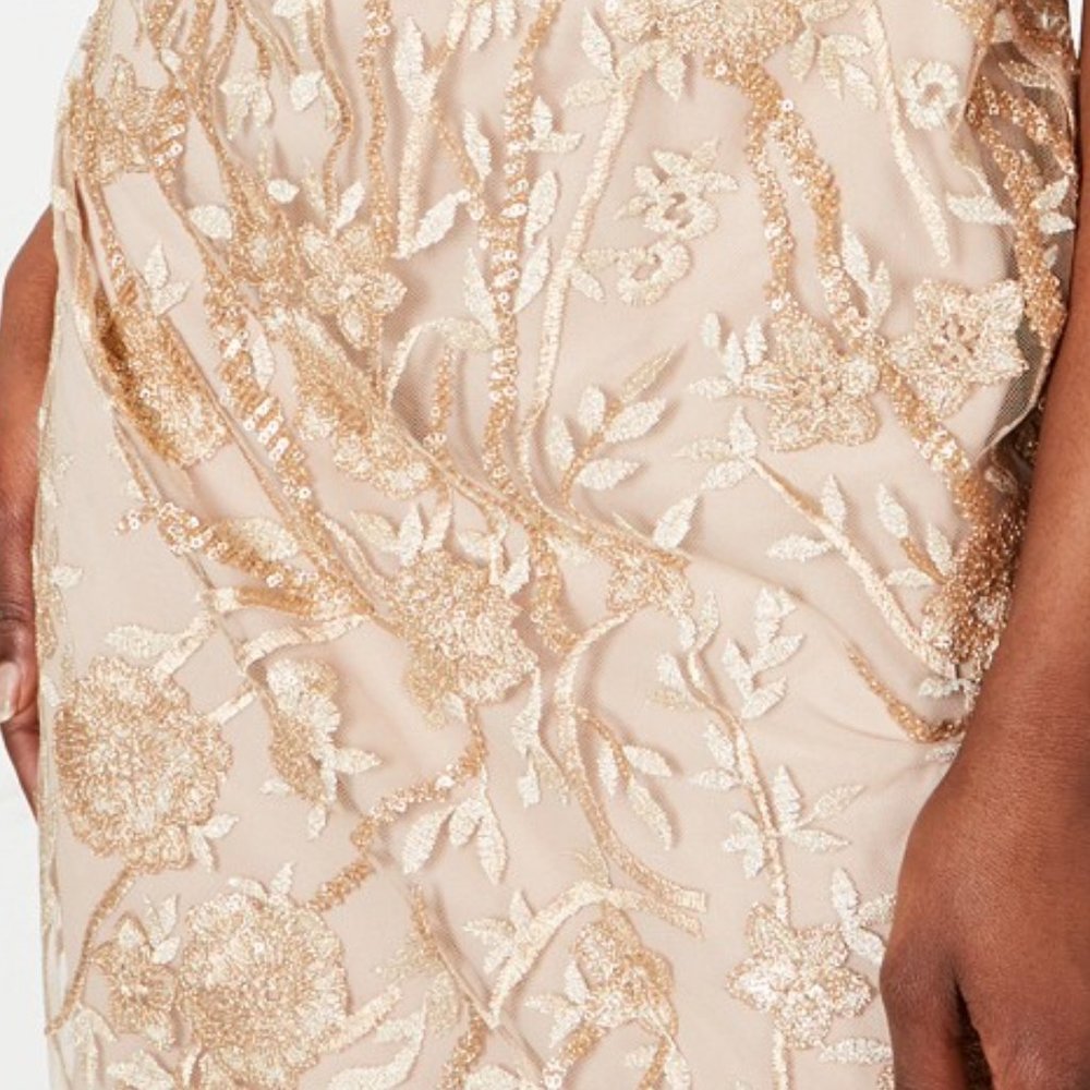 SOLD! Calvin Klein Sequin Embroidered Sheath Dress - Picture 5 of 6